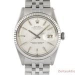 Rolex Datejust 1601 (1966) - Silver dial 36 mm White Gold case (8/8)