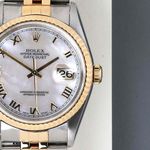 Rolex Datejust 36 16233 (2002) - Pearl dial 36 mm Gold/Steel case (5/8)