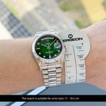 Rolex Day-Date 36 18039 (1988) - Green dial 36 mm White Gold case (2/8)