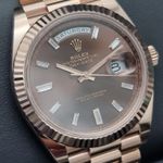Rolex Day-Date 40 228235 (2018) - Brown dial 40 mm Rose Gold case (1/7)
