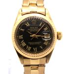 Rolex Lady-Datejust 6917 (1976) - Black dial 26 mm Yellow Gold case (1/5)
