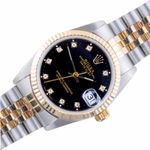 Rolex Datejust 31 68273 (1990) - Black dial 31 mm Gold/Steel case (1/8)