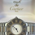 Cartier 21 Must de Cartier 125000P (1990) - Wit wijzerplaat 28mm Goud/Staal (2/4)