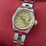 Rolex Lady-Datejust 69173 (1952) - Champagne dial 26 mm Gold/Steel case (5/8)