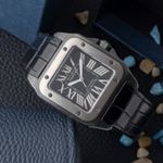 Cartier Santos 100 W2020010 (Unknown (random serial)) - Black dial 38 mm Steel case (2/8)