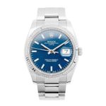 Rolex Oyster Perpetual Date 115234 (2018) - Blauw wijzerplaat 34mm Staal (1/5)