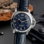 Panerai Luminor 1950 3 Days GMT Automatic PAM01033 (Unknown (random serial)) - Blue dial 44 mm Steel case (3/8)