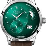 Glashütte Original PanoMaticLunar 1-90-02-13-32-62 (2024) - Groen wijzerplaat 40mm Staal (1/8)