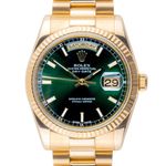 Rolex Day-Date 36 118238 (2001) - Groen wijzerplaat 36mm Geelgoud (3/8)