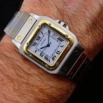 Cartier Santos 2961 (1990) - White dial 41 mm Gold/Steel case (3/5)