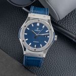 Hublot Classic Fusion Blue 542.NX.7170.LR (Unknown (random serial)) - Blue dial 42 mm Titanium case (1/8)