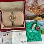 Rolex Lady-Datejust 69173 (1990) - Gold dial 26 mm Gold/Steel case (4/8)
