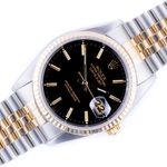 Rolex Datejust 36 16233 (1995) - Black dial 36 mm Gold/Steel case (1/8)