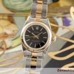 Rolex Oyster Perpetual 67193 (1990) - Black dial 26 mm Gold/Steel case (3/8)