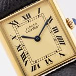 Cartier Tank Vermeil 590005 (1980) - Champagne wijzerplaat 31mm Zilver (2/6)