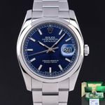 Rolex Datejust 36 116200 (2017) - Blauw wijzerplaat 36mm Staal (1/8)