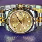 Rolex Lady-Datejust 179173 (2007) - Champagne wijzerplaat 26mm Goud/Staal (5/5)