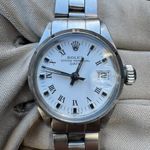 Rolex Oyster Perpetual Lady Date 69190 (Unknown (random serial)) - White dial 26 mm Steel case (4/5)
