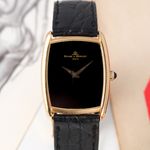 Baume & Mercier Vintage 37061 (1970) - Black dial 28 mm Yellow Gold case (1/8)