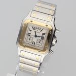 Cartier Santos Galbée 2425 (2000) - Silver dial 29 mm Gold/Steel case (4/8)