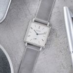 NOMOS Tetra 408 (Onbekend (willekeurig serienummer)) - Wit wijzerplaat 30mm Staal (3/8)