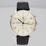 IWC Portuguese Chronograph IW3712 (1998) - Silver dial 42 mm Steel case (2/8)