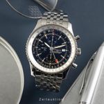 Breitling Navitimer World A24322 (Onbekend (willekeurig serienummer)) - Zwart wijzerplaat 46mm Staal (3/8)
