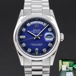 Rolex Day-Date 36 118209 (2006) - Blue dial 36 mm White Gold case (1/8)