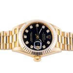 Rolex Lady-Datejust 69178 (1986) - Black dial 26 mm Yellow Gold case (6/8)