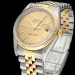Rolex Datejust 36 16233 (2001) - Champagne wijzerplaat 36mm Goud/Staal (7/8)