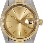 Rolex Datejust 16013 (1985) - Brown dial 36 mm Gold/Steel case (1/6)