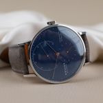 NOMOS Lambda 960.S3 (2020) - Blue dial 41 mm White Gold case (7/8)