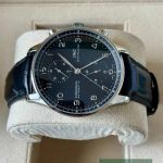 IWC Portuguese Chronograph IW371447 (Onbekend (willekeurig serienummer)) - Zwart wijzerplaat 41mm Staal (5/7)