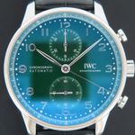 IWC Portuguese Chronograph IW371615 (2022) - Groen wijzerplaat 41mm Staal (2/4)