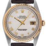 Rolex Datejust 36 16233 (1991) - White dial 36 mm Gold/Steel case (1/8)