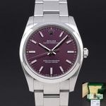 Rolex Oyster Perpetual 34 114200 (Unknown (random serial)) - Purple dial 34 mm Steel case (1/8)