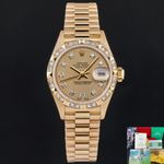 Rolex Lady-Datejust 69258 (1996) - Champagne dial 26 mm Yellow Gold case (1/8)