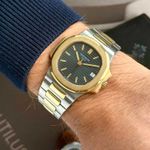 Patek Philippe Nautilus 3800 (Onbekend (willekeurig serienummer)) - Blauw wijzerplaat 37mm Goud/Staal (4/8)