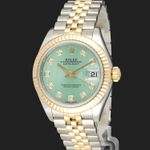 Rolex Lady-Datejust 279173 (2018) - Green dial 28 mm Gold/Steel case (1/8)