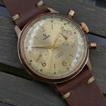 Yema Vintage 60's vintage watch mens chronograph valjoux 92 rose gold PL serviced (1960) - Gold dial 36 mm Gold/Steel case (1/8)