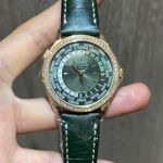 Patek Philippe World Time 7130R-014 (2024) - Groen wijzerplaat 36mm Roségoud (3/5)