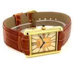 Cartier Tank 681006 (1990) - Gold dial 31 mm Silver case (2/8)