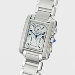 Cartier Tank Française W51001Q3 (Unknown (random serial)) - White dial 28 mm Steel case (2/8)