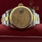 Rolex Lady-Datejust 69173 (1952) - Champagne dial 26 mm Gold/Steel case (7/8)