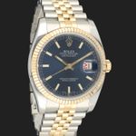 Rolex Datejust 36 116233 (2011) - Blue dial 36 mm Gold/Steel case (4/8)