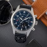 IWC Pilot Double Chronograph IW377801 (Onbekend (willekeurig serienummer)) - Zwart wijzerplaat 46mm Staal (1/8)