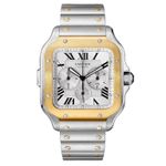 Cartier Santos W2SA0008 (2024) - Zilver wijzerplaat 43mm Goud/Staal (1/1)