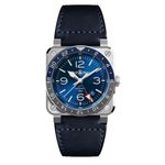 Bell & Ross BR 03 BR0393-BLU-ST/SCA (2021) - Blue dial 42 mm Steel case (1/2)