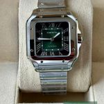 Cartier Santos WSSA0061 (2025) - Green dial 35 mm Steel case (2/7)