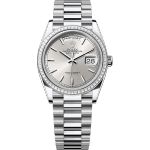 Rolex Day-Date 36 128396TBR (2025) - Zilver wijzerplaat 36mm Platina (1/1)